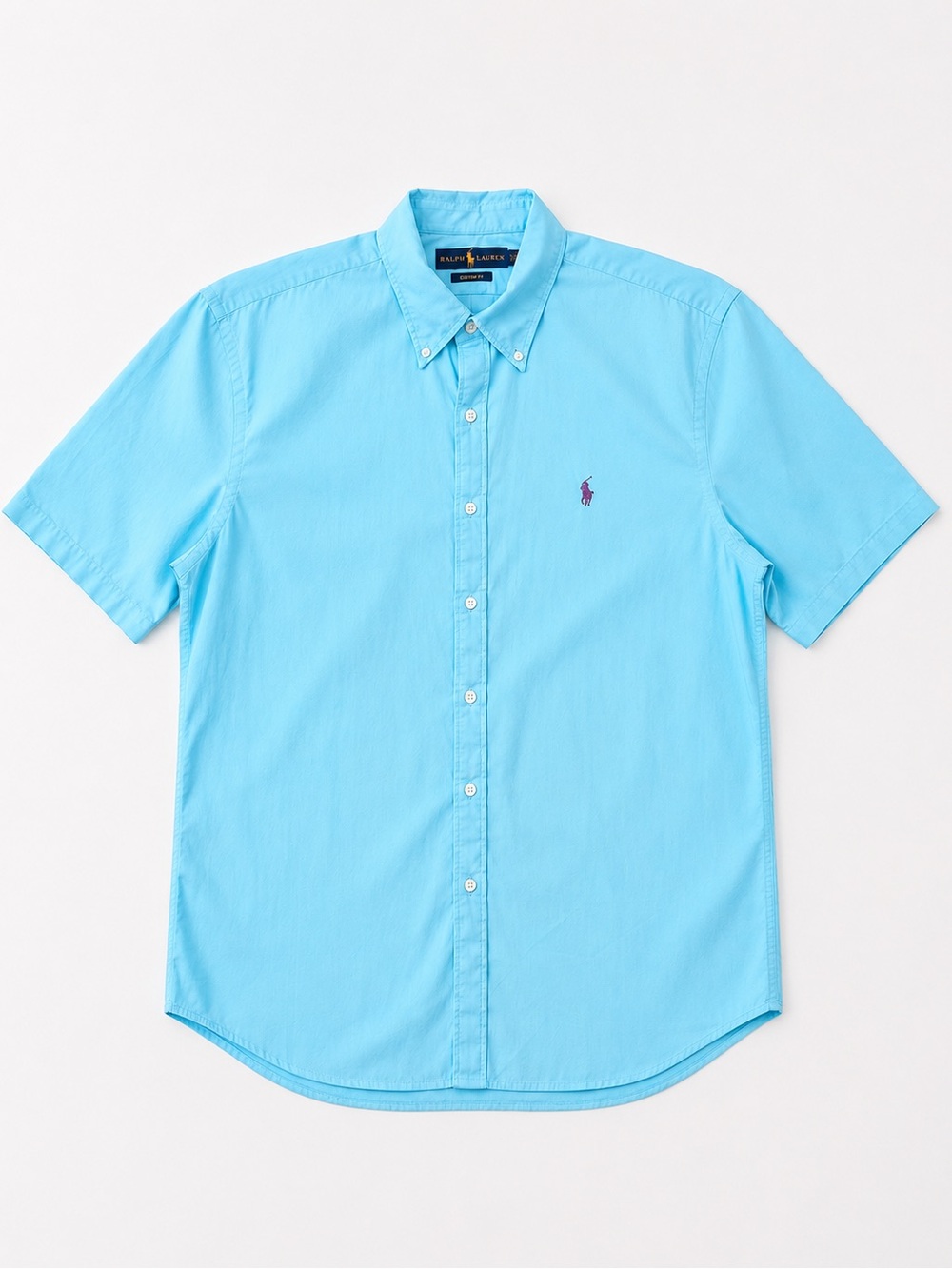 Ralph Lauren | Aqua 100% Cotton Featherweight Twill Button Down Shirt